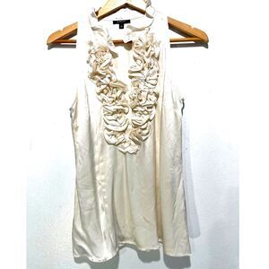 Drew silk top blouse victorian beige neutral quiet luxury renaissance women M